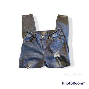 Rue21 curvy, high-waisted, distressed jeans